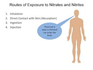 Routes of Exposure to Nitrates and Nitrites
