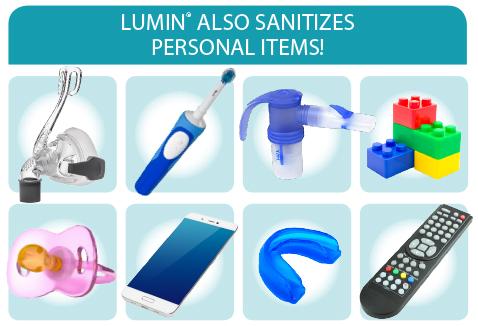 Lumin UVC sanitizes personal items!